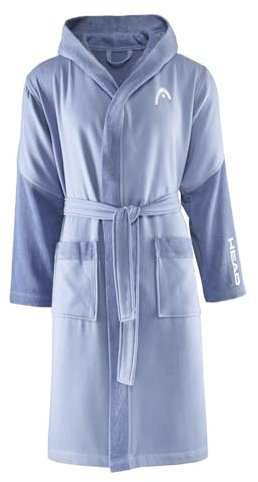 osama home Head Dynamic Cappuccio e Tasche in Microspugna di Puro Cotone 100% Certificato Oeko-Tex, Accappatoio Donna e Uomo Morbido Assorbente Salvaspazio Taglia XL, Midnight Blue, Unisex-Adulto