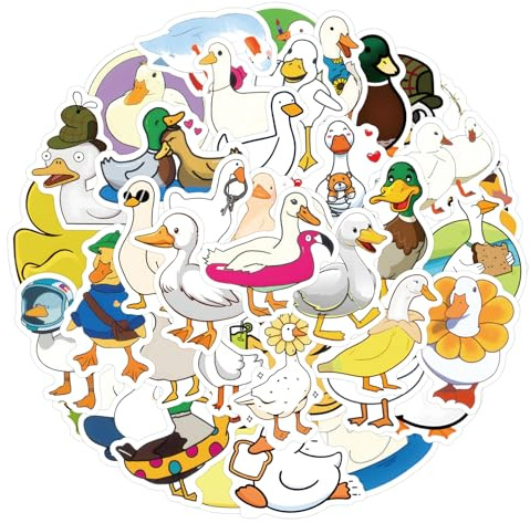Duck Stickers for Laptop (50 PCS),Gift for Children Teens Adults Girl Boys,Waterproof Stickers for Water Bottle,Duck Vinyl Stickers for Scrapbook,Skateboard,Bike,Phone,Dairy
