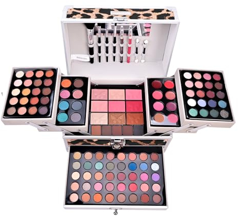 Valigetta Trucchi Professionale 118 Pezzi, Cofanetto Regalo Donna con Palette Ombretti, Blush, Rossetti, Makeup Set Completo per Principianti - Valigetta Trucchi Palette makeup viso e occhi travel kit