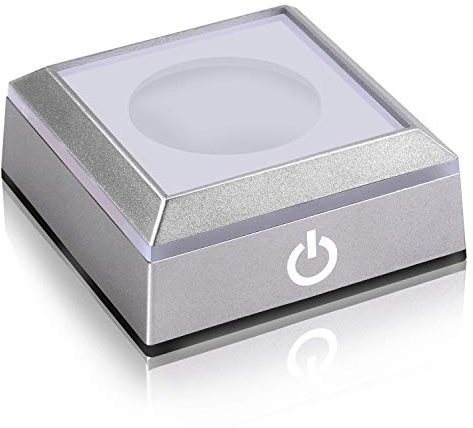 QENETY Paquete de 2 bases de pantalla LED de 7 colores, soporte de luz LED, base de luz de cristal, base de luz de cristal 3D, base de luz LED para arte de cristal