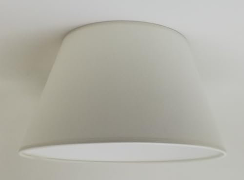 30 cm Cône, Abat-jour, Tissu en Coton avec dos en PVC blanc, Produit fait main, pour Lampe de table, Lampadaire (Ivoire)