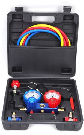 Jolre Kit de herramientas de instalación de aire acondicionado, herramientas de montaje bidireccional, refrigerante de aire acondicionado para R410, R22, R134a, R404a.