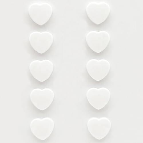 PYJLBX Fridge Magnets Strong Magnet Small Magnets, 10 Pcs Whiteboard Magnets Heavy Duty, Mini Magnets Fridge Magnets for Adults, Cute Magnets for Whiteboard Fridge Crafts Notice Board (White, Heart)