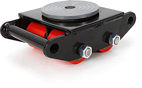 6T Transportfahrwerk Transportrollen aus Kohlenstoffstahl mit 4 PU-Richtungsräder Roller Drehplatte Möbeltransporthilfe Transportroller Industrie Maschinen Mover mit 360°Rotation Cap (Schwarz)