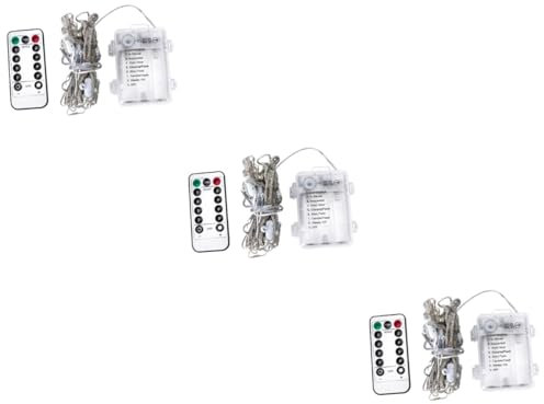 DOITOOL 3 Sätze Regenschirm Lichterketten fairy lights feenlampe Gartenparty Licht schmücken led lichterkette Dekor Außenleuchten Lichtleiste wasserdicht Laternenpfahl Zelt Lichter Plastik