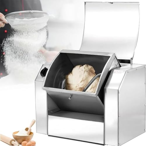 Batidora De Masa Comercial De 1100W/1500W, Máquina Amasadora De Masa De Cocina Eléctrica con Función De Temporización, para Hacer Pasta, Fideos, Pizza,5KG