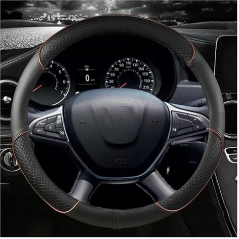 Lenkradbezüge Für Dacia Für Sandero Für Stepway Für Crossover Für Sandero PU Leder Auto Lenkrad Abdeckung Auto Zubehör Lenkrad Abdeckung (Color : Coffee)