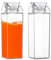 Botella de cartón de leche transparente, recipiente de agua reutilizable en forma de cartón, botellas de leche cuadradas, caja de leche cuadrada a prueba de fugas, botella de jugo portátil, botellas