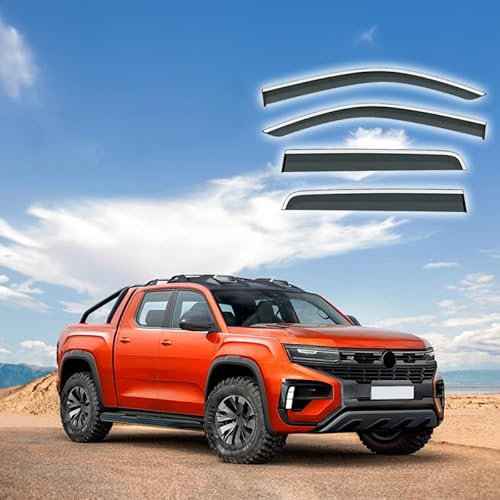 SUHNGE 1 Satz Windabweiser Regenabweiser für V.W Amarok MK2 2022+, Seitenscheiben Regenschutz Regenabweise, Autofenster Anklebbare Windschutz Deflektoren