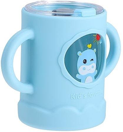 VICASKY Gobelet Doseur pour Garçon et 250 Ml Paille Récipient pour Lait Maternel Motif Dessin Étanche Large Ouverture pour Eau Jus Repas Bébé