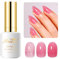 Imtiti Jelly UV Nagellack, 15ML Nackt Rosa Transparent UV Gel Nagellack Soak Off Gelee Gel Nail Polish Frühling Sommer für Nagelkunst DIY Maniküre Design