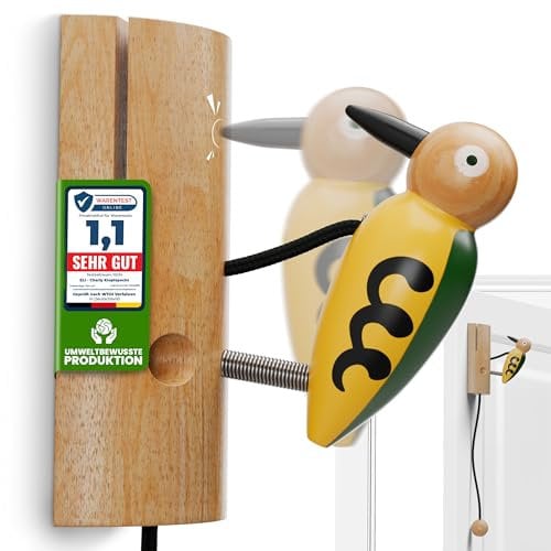 Eli® Klopfspecht für Kinder aus Holz - Klingel für Baumhaus - Spielhaus - Kinderzimmer - Haustür - Stelzenhaus - Kinderspielhaus - Glocke - Geschenk für Jungen und Mädchen