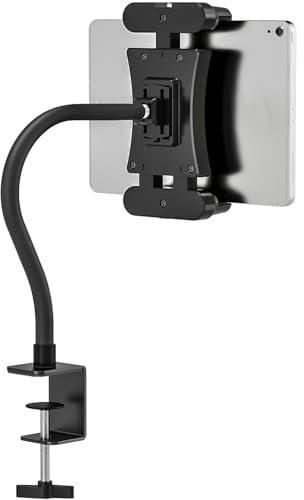 JUBORUI Tablet Holder Stand Desk, 360° Adjustable Gooseneck Tablet Holder, iPad Desk Stand Tablet Arm Mount for iPad Pro Air Mini 4.7 - 13.5 Tablet Smartphone