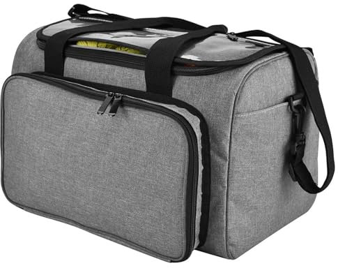 Reessy Knitting Bag, Large Crochet Bag and Yarn Storage Bag with Pockets and Compartments, Portable Crochet Tote Bag for Crochet Hooks, Knitting Needles and Crochet Accessories Storage