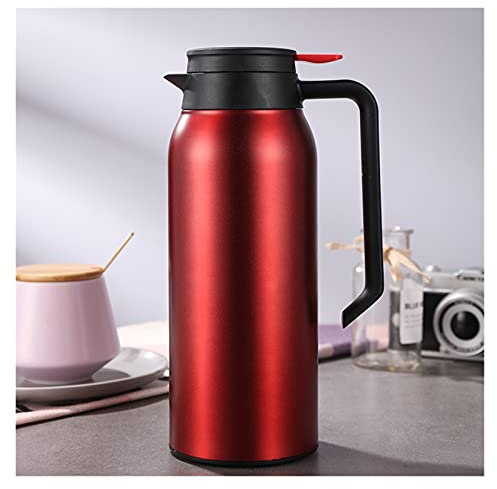 Thermal Coffee Carafe Jug,1500ML Stainless Steel Thermal Coffee Carafes Double Wall Insulated Vacuum Coffee Tea Water Bottle (Color : Red)(Blu)(Red)