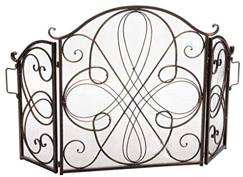 LMAYYLD Kaminschutz, schwarz, alte Wohnzimmer-Kamintür-Trennwand mit Mesh-Kaminabdeckung, Funkenschutz-Abdeckung It's so Kind of You