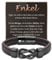 FAOMZQ Geschenke für Enkel, Lederarmband mit Gravur für Enkel, Enkel Armband Geschenke von Oma Opa Großeltern zum Geburtstag Weihnachten Abschluss Einschulung
