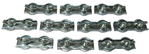 Duplex Wire Rope Grips With Wing Nuts X10 3MM - 6MM (Steel Cable Clamp Clips) (5MM)