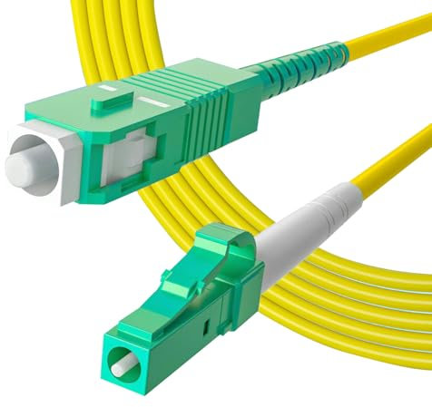 10Gtek Cavo in fibra ottica da LC/APC a SC/APC OS2 Single-Mode Simplex, cavo patch FTTH 9/125μm LSZH