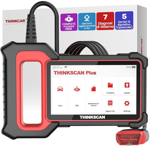 ThinkScan Plus S7 OBD2 Diagnostica Auto Diagnosi Auto in Italiano con Motore/TCM/ABS/SRS/BCM/AC/IC e 28 Servizi di Reset (5 Opzionali Gratuiti) Aggiornamento a Vita
