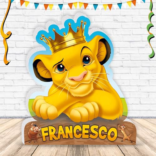 Sagoma 28 cm con Nome Personalizzato Compatibile con Re Leone Simba Lion King