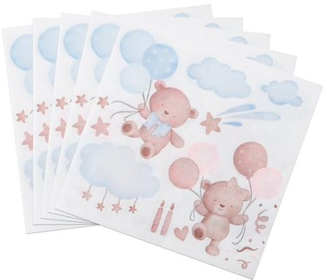 KOBOKO 20 Stück Servietten Babyparty,Baby Shower Deko Servietten,Servietten Kindergeburtstag,Babyshowerparty Deko Papierservietten,Einweg Servietten für Taufe Babyshower Babyparty Deko (Gender Reveal)