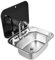 Lavabo rectangular con grifo, juego de lavabos para caravana, camping, fregadero de acero inoxidable, con tapa, para RV, camper, autocaravana, cocina, fregadero de acero inoxidable, 41 x 36,5 x 16 cm