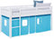 Homestyle4u Hochbett 90x200 blau hellblau Vorhang Kinderbett mit Rausfallschutz Holz Kiefer Massiv Lattenrost