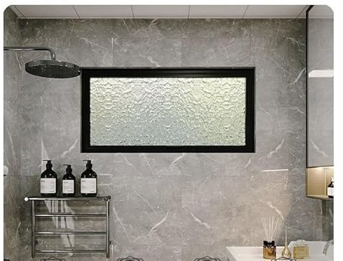 Koncey Ventana Abatible Giratoria, Ventanas De Iluminación Y Ventilación, Marco de Aleación de Aluminio para Baño, Dormitorio, Sala Estar(Negro,L 60 x H 40 CM)