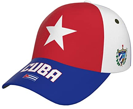 JUZGTSIT Kuba-Flagge, kubanische Baseballkappe, 3D-Volldruck, Erwachsene, Unisex, verstellbare Mütze, Fußball, patriotische Kappen, mehrfarbig, Einheitsgröße