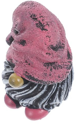 BESTonZON Figurine de GNOME Miniature Résine pour Décoration de Jardin Décor de Noël GNOME avec Chapeau Rose pour Maison et Extérieur