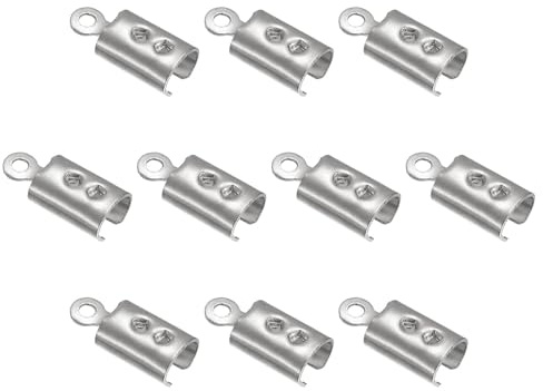 TA-VIGOR 100Pcs Silver Fold Over Cord Ends 3mm – Ribbon End Crimp Clamps, Jewellery Findings for DIY Necklace, Bracelet, Tassel Making, Craft Accessories