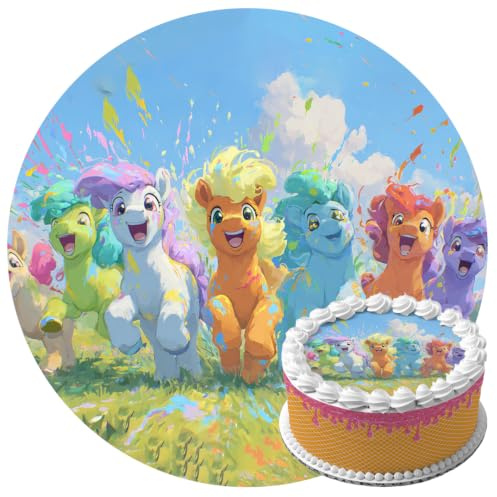 My Little Poony, Farbenfrohe Pony-Freunde, Runde Tortenaufleger - 400.0 G