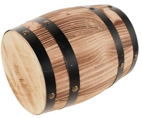 Abaodam Vintage Holzhocker aus Eichen Weinfass 21cm Rustikaler Gartenhocker und Beistelltisch für Terrasse Balkon Veranda im Landhausstil
