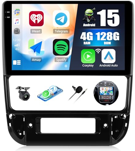 Android 15, 4G+128G GOHHDL Autoradio für Peugeot 406 1999-2004 mit Wireless Carplay Android Auto, 9 Zoll Touch Radio 2Din mit GPS Navi WLAN Bluetooth FM/RDS EQ SWC Rückfahrkamera&Mic