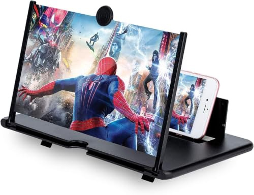BAONUO Lente ingrandimento smartphone, 16 pollici Ingranditore schermo smartphone 3D HD, anti-luce blu, adatto per la visione di film, anime, per tutti gli smartphone