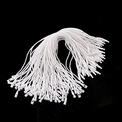 Trimming Shop Hängeetiketten aus Nylon — Stecknadeln mit Schnappverschluss zum Aufhängen von Preisschildern mit Schnappverschluss zum Anbringen von Etiketten, 7 Zoll lang, Weiß, 100 Stück