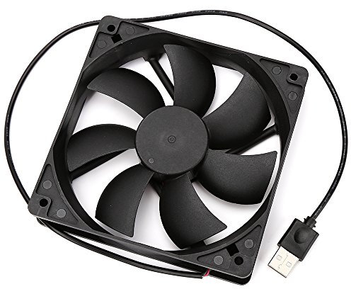 ZJ-Light 120x120x25mm DC 5V USB carcasa de ordenador ventilador silencioso negro