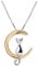 Iszie 925 Sterling Silver Cat Necklace Cat Lover Gifts For Girls Women (Big 18K cat pendant)