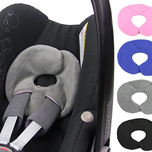 BAMBINIWELT Kopfkissen, KOPFPOLSTER für Maxi Cosi Pebble/Pebble Plus, Fleece (hellgrau) XX