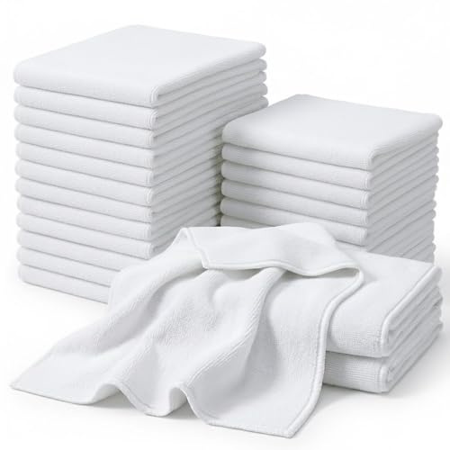 Cartman Microfiber Cleaning Cloth in White Color 35cm x 35cm, 30pk (White)