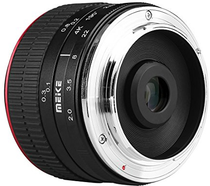 Meike Objectif fisheye circulaire 6,5 mm f/2.0 pour Sony A7 A6000, A6300, A6500, Nex3, Nex3n, Nex5, Nex5t, Nex5r, Nex6, Nex7