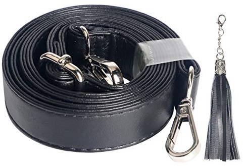 BEAULEGAN Crossbody Bag Strap - Microfiber Leather - Replacement for Handbag/Purse, Adjustable 150 cm Long Black (2.5cm/Silver)