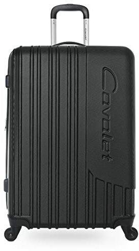 Cavalet Malibu - Großer Hatschalenkoffer 73 cm, robuster Reisekoffer mit Extension 123 Liter, ABS, TSA Schloss, Black