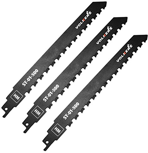 3er Set HM Gasbeton Säbelsägeblätter 240 mm | Hartmetall bestückt für Ytong, Porenbeton, Zementsteine | 1/2 Universalschaft passend für alle gängigen Säbelsägen