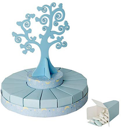 Publilancio srl Torta Albero della Vita Celeste 30x32 cm con 18 scatoline portaconfetti
