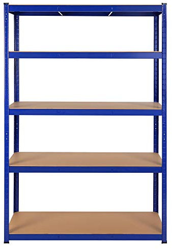 Yaheetech 180 x 120 x 60 cm Étagères Charge Lourde Clipsable Résistant Capacité 875 kg Meuble de Rangement Garage Cuisine Chambre Bleu
