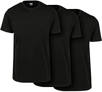 Urban Classics Lot de 3 T-Shirts Basiques Homme T-Shirt Manches Courtes Noir 5XL