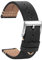 TStrap Lederarmband Schnellverschluss Soft Loop Ersatzarmbänder für Damen und Herren Smartwatch-Armbänder 18mm 19mm 20mm 21mm 22mm, Schwarz/silberfarbene Schnalle, 18mm, Retro, Armband, Sport
