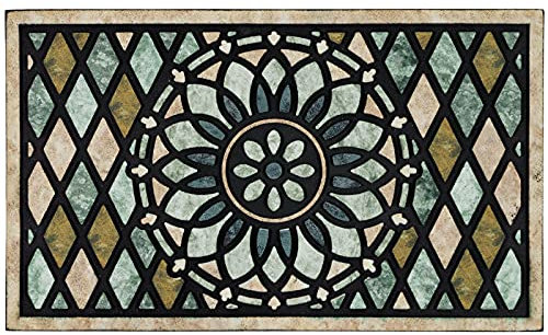 CHICHIC Door Mat Welcome Mat 17x 30 Inch Front Door Mat Outdoors for Home Entrance Outdoors Mat for Outside Entry Way Doormat Entry Rugs, Heavy Duty Non Slip Rubber Back Low Profile, Flower